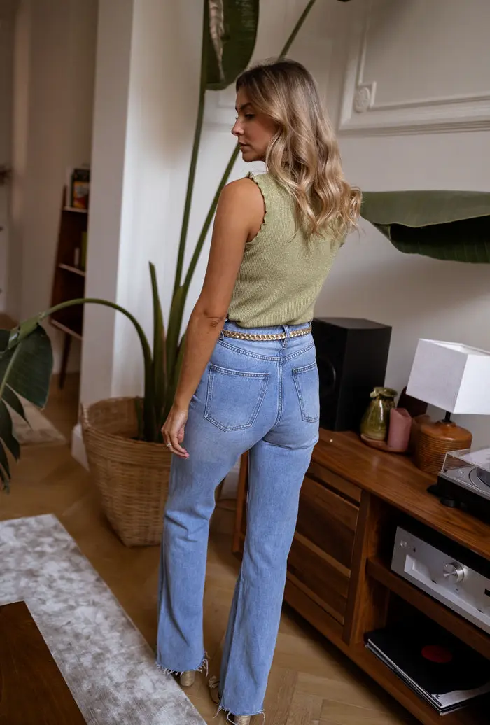 Glittery Olive Mathilda Tank Top