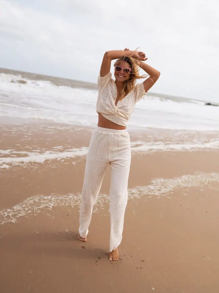 Ecru Embroidered Safia Blouse