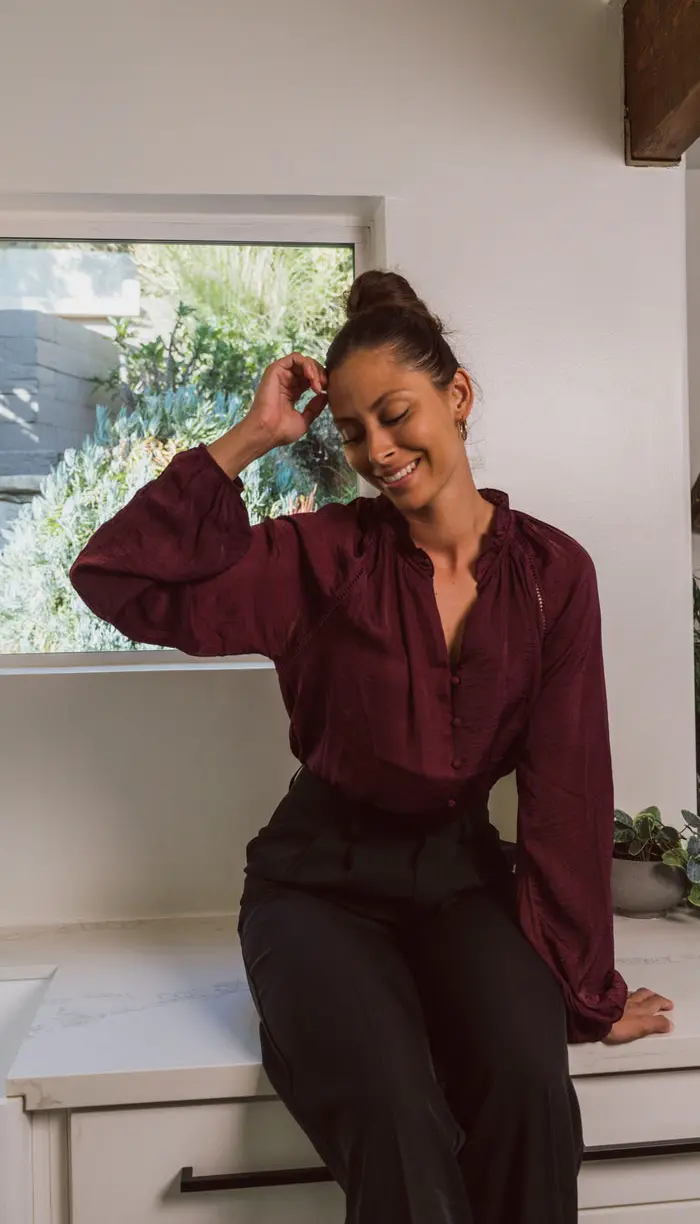 Burgundy Janelle Blouse
