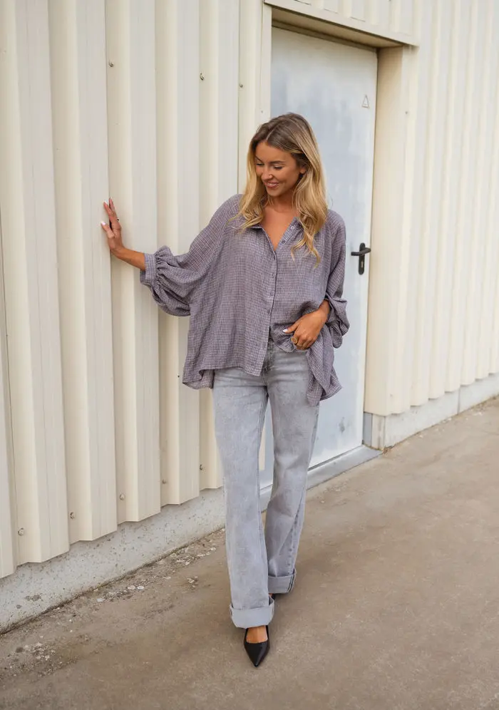 Grey Checkered Sofia Shirt