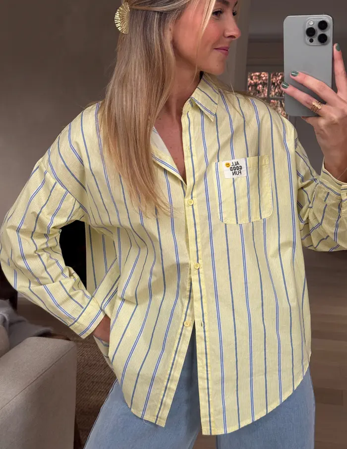 Yellow Striped Happy Shirt