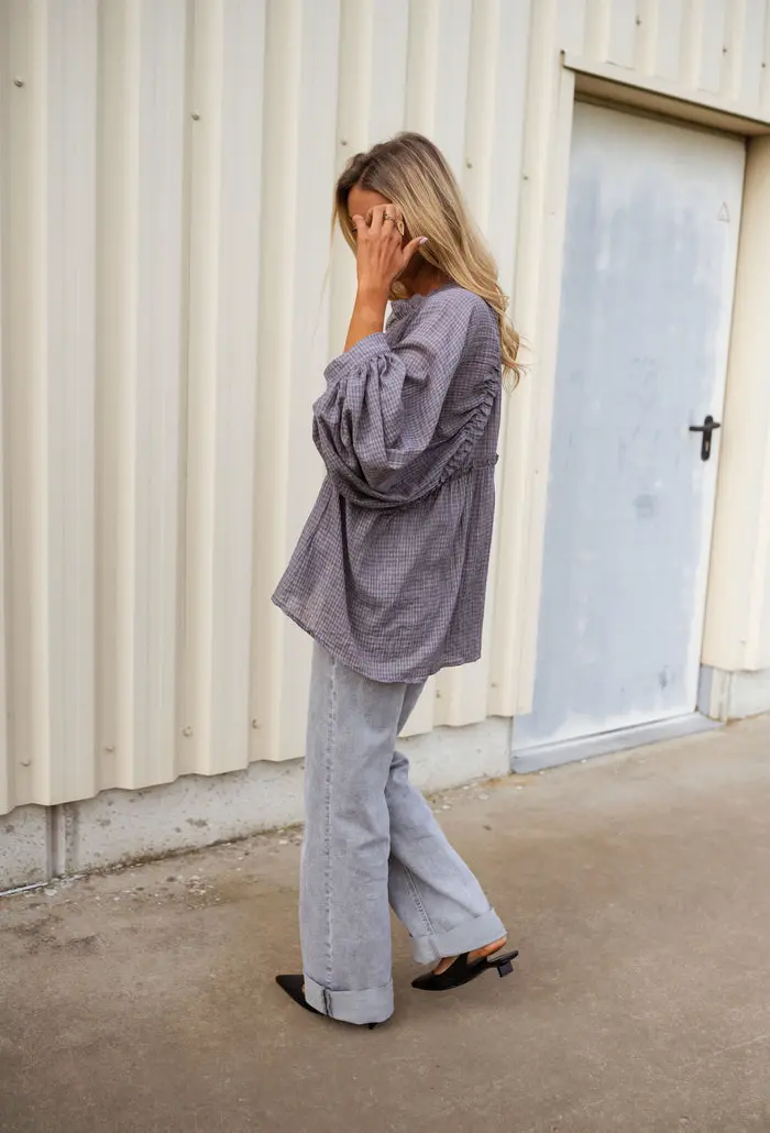 Grey Checkered Sofia Shirt