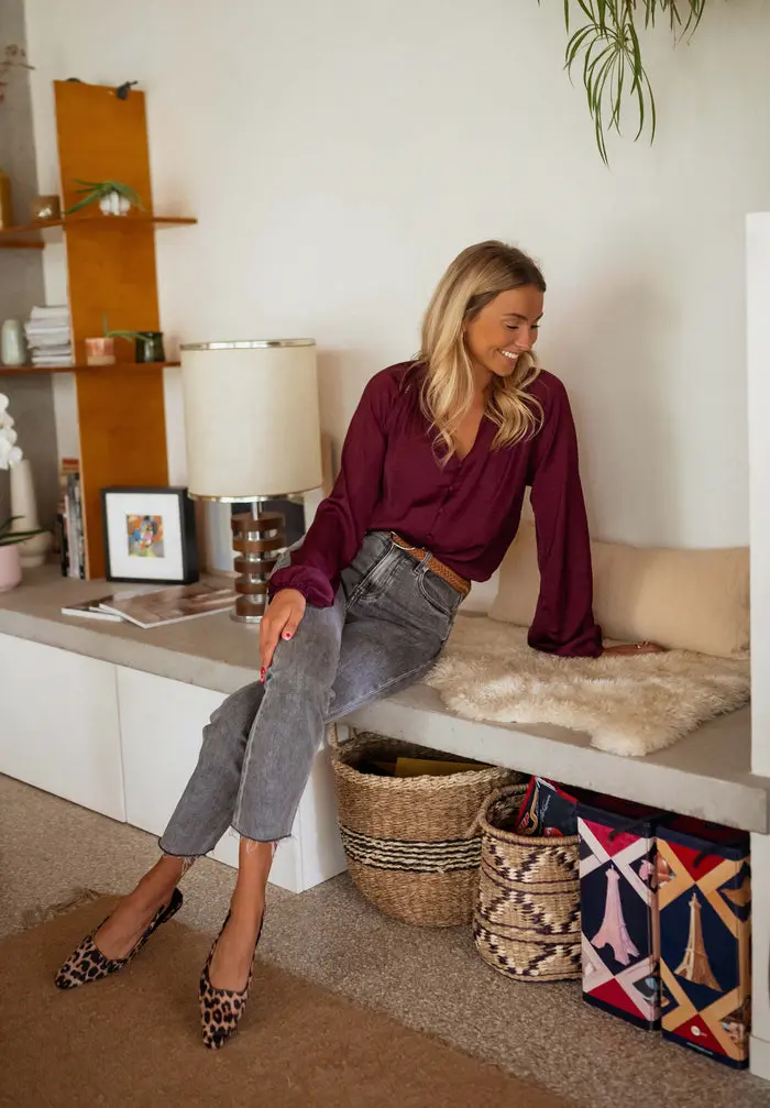Burgundy Janelle Blouse