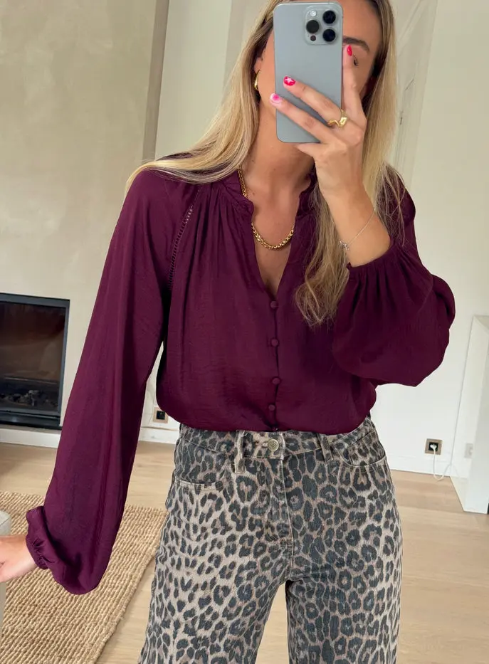 Burgundy Janelle Blouse