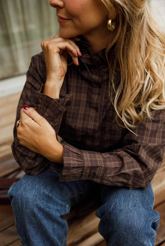 Brown Checkered Therese Shirt