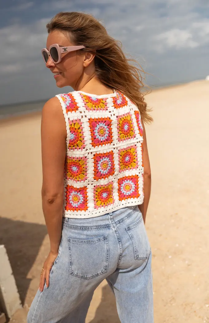 Pink and Orange Sleeveless Aimee Top