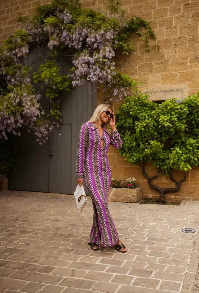 Mauve Patterned Audrey Dress