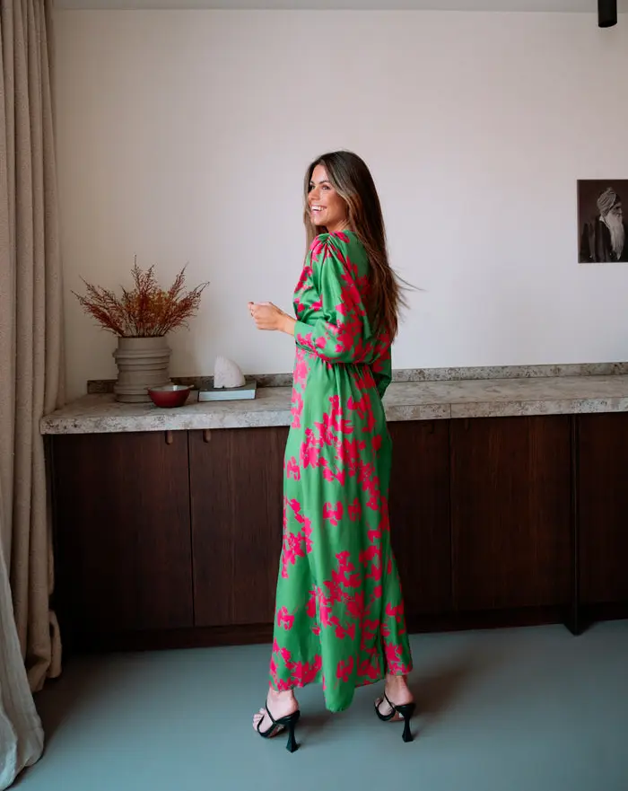 Green And Pink Keeper Dress