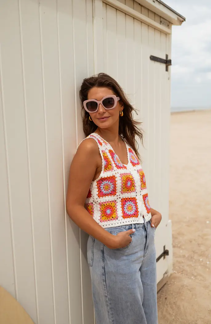 Pink and Orange Sleeveless Aimee Top