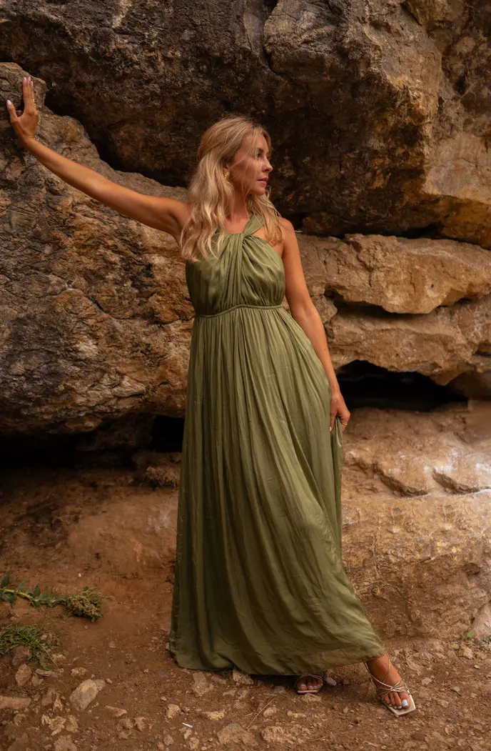 Green Silk Floria Dress