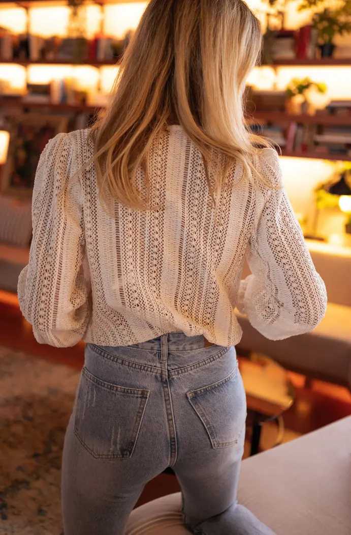 Ecru Crochet Arlyne Blouse