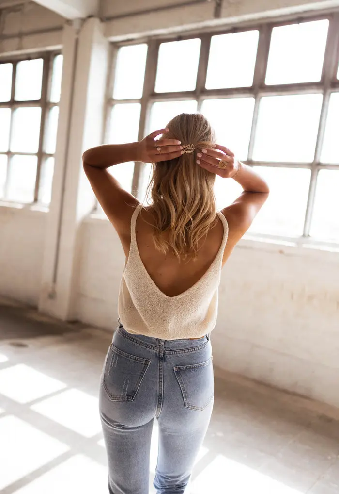 Beige Neda Wool Effect Top