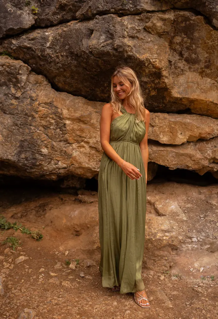 Green Silk Floria Dress
