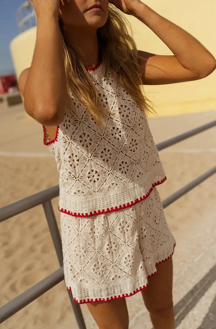 Ecru Louane Crochet Top