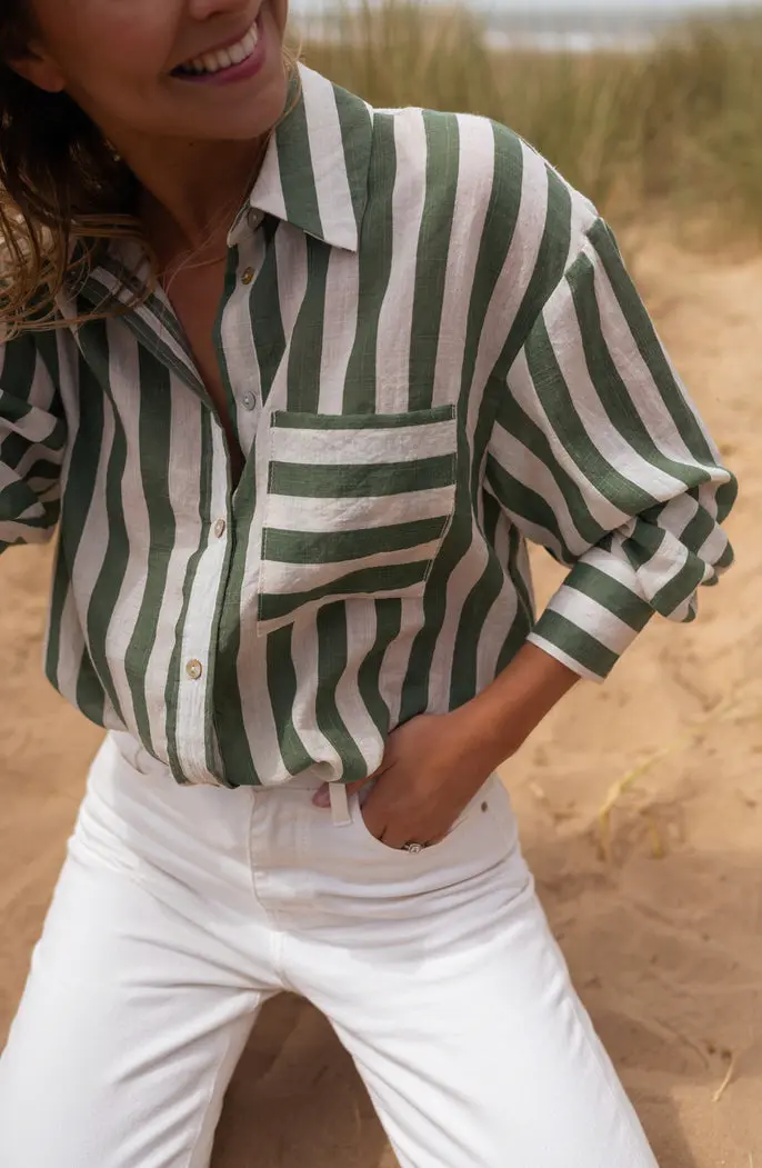 Green Striped Benza Shirt