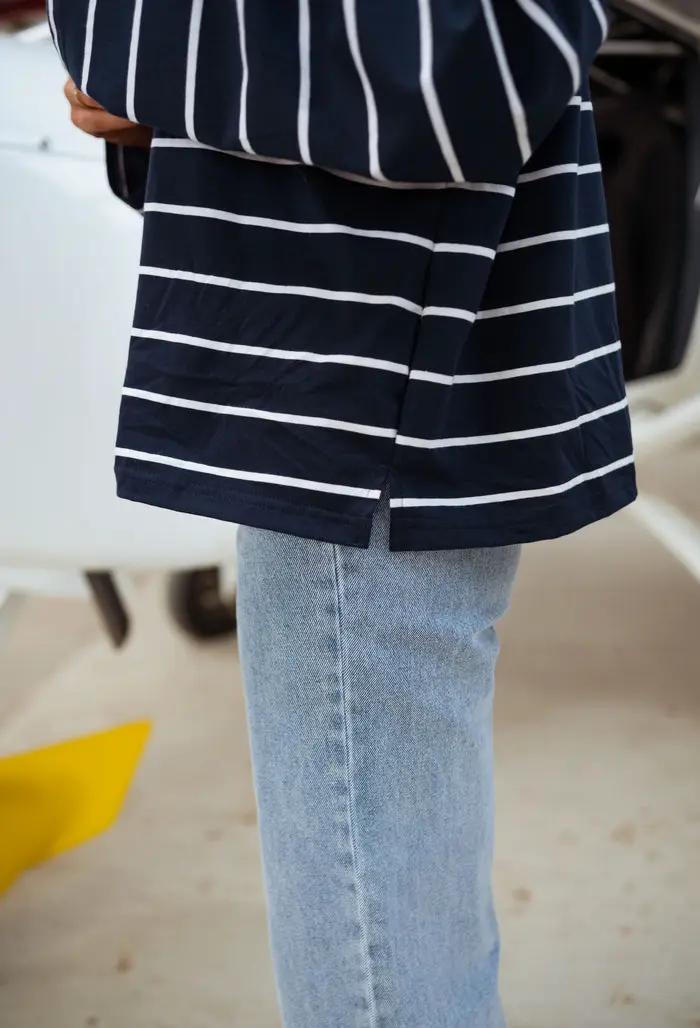 Blue Striped Nicoli Polo Shirt