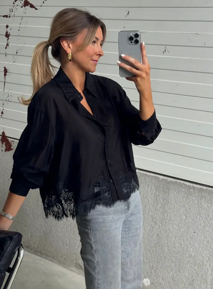 Black Ivan Lace Shirt