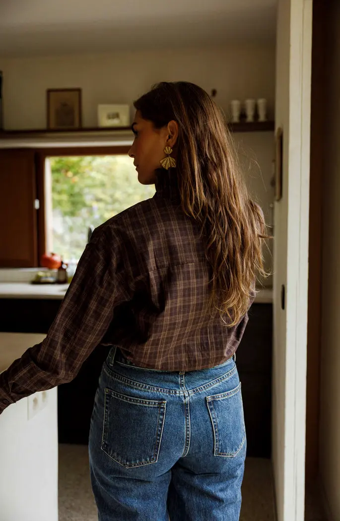 Brown Checkered Therese Shirt