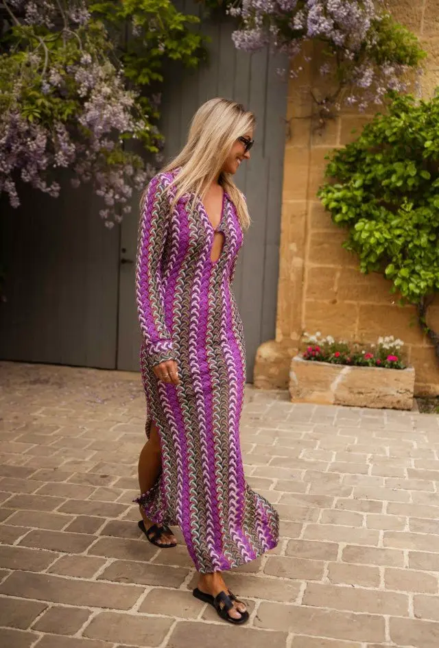 Mauve Patterned Audrey Dress