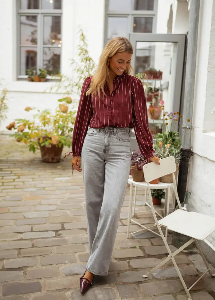 Burgundy Dorli Blouse
