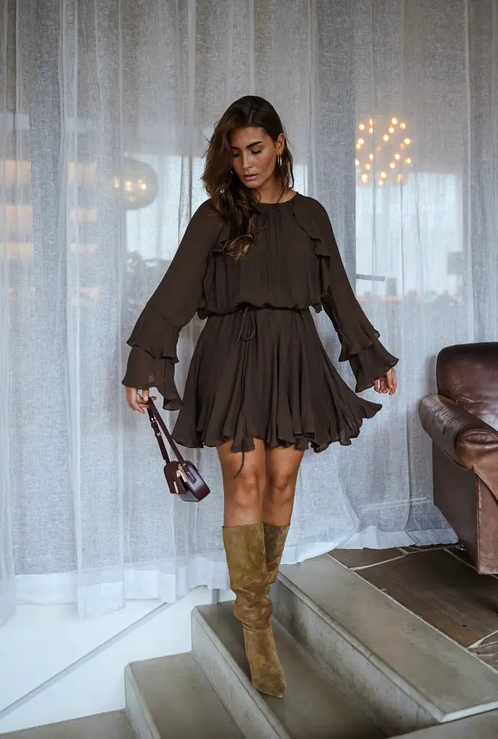Chocolate Audrina Dress