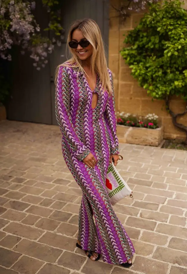 Mauve Patterned Audrey Dress