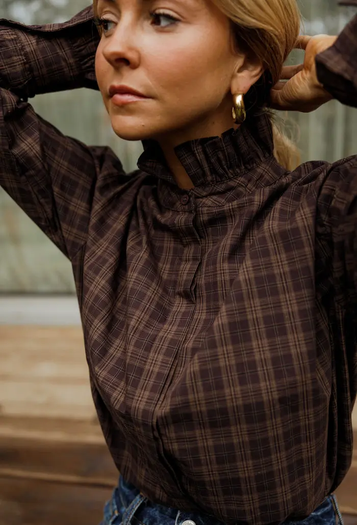 Brown Checkered Therese Shirt