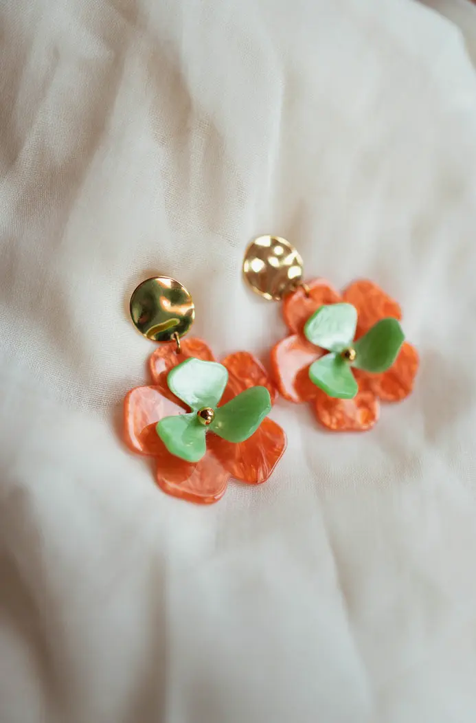 Orange and Green Vitou Earrings