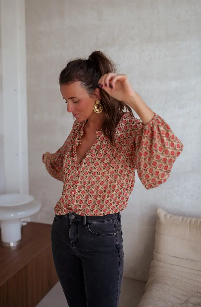 Patterned Tiffany Blouse