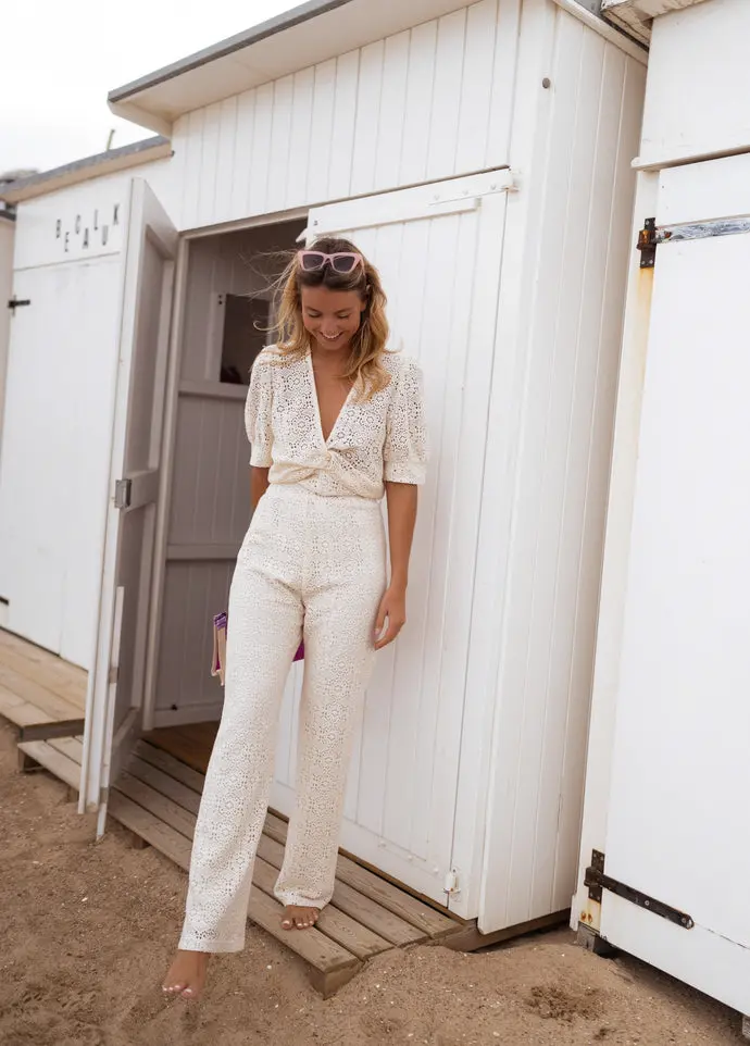 Ecru Embroidered Safia Blouse