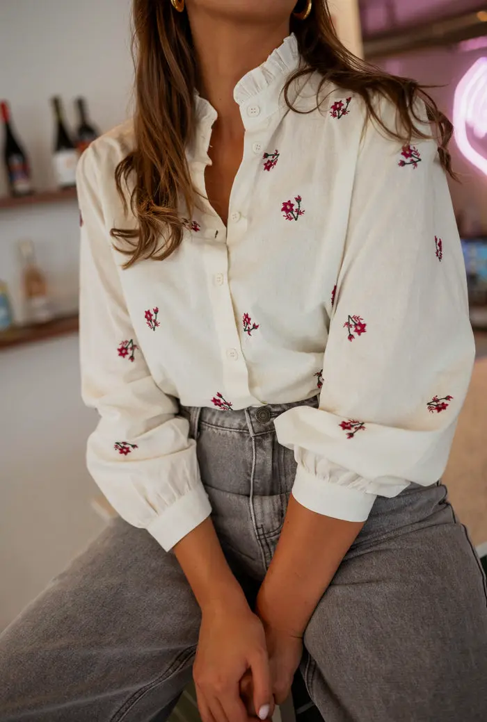 Ecru Floral Solena Shirt
