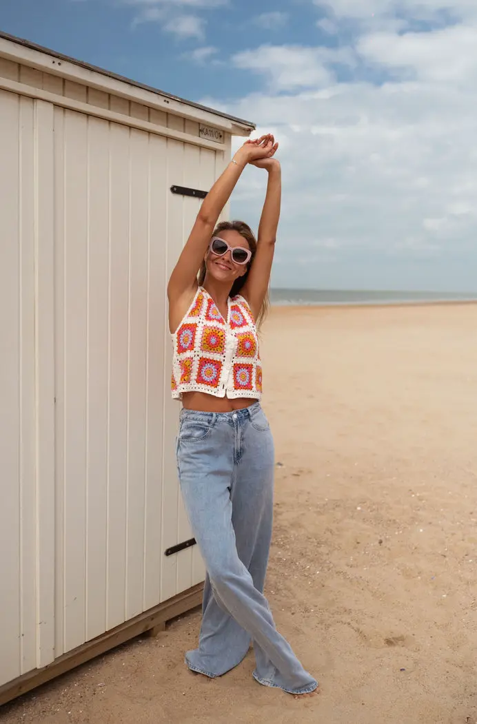 Pink and Orange Sleeveless Aimee Top