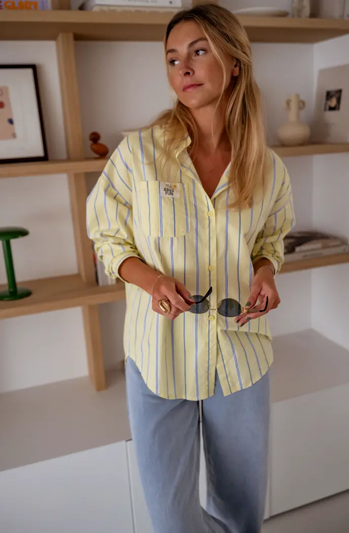 Yellow Striped Happy Shirt