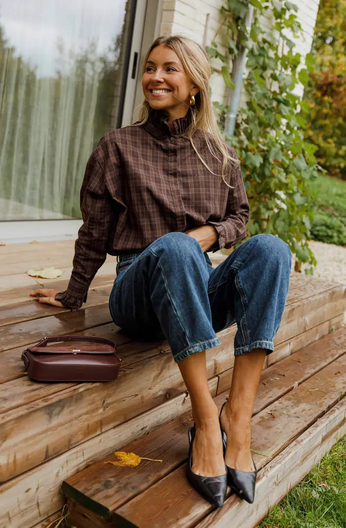 Brown Checkered Therese Shirt