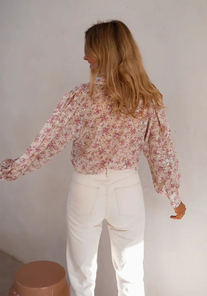 Beige and Pink Nara Shirt