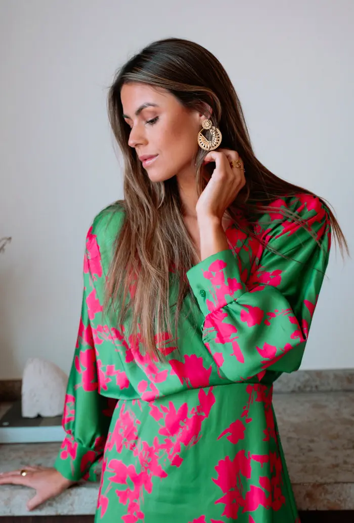 Green And Pink Keeper Dress