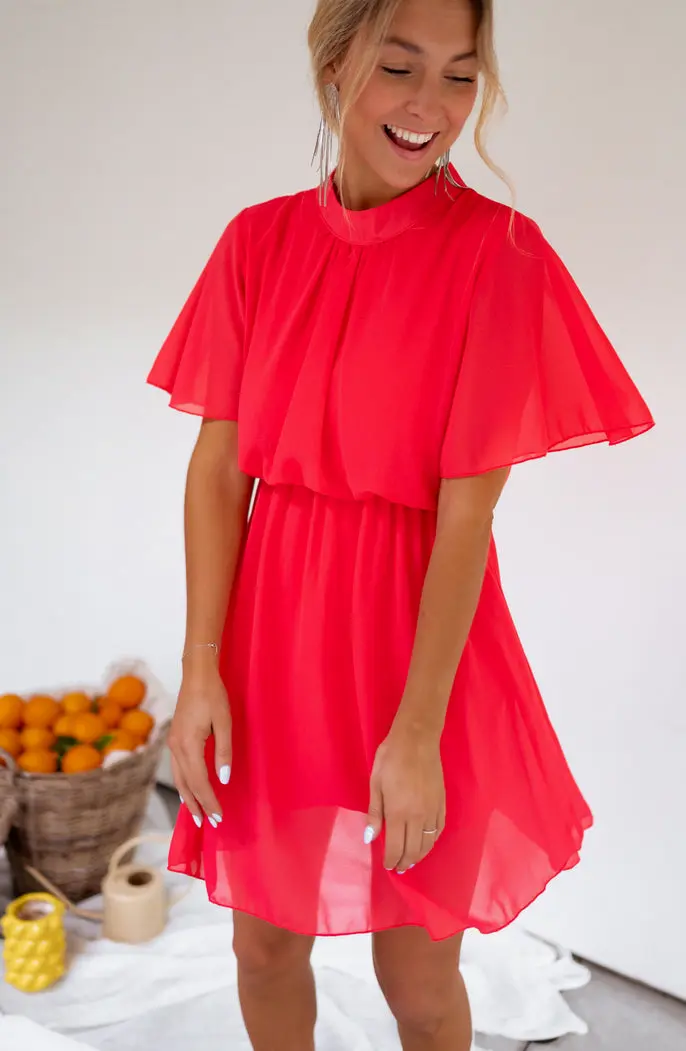 Raspberry Amandine Dress