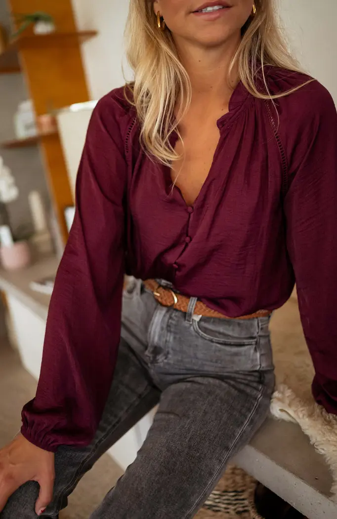 Burgundy Janelle Blouse