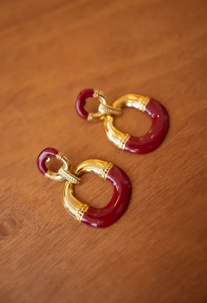 Burgundy Fexi Earrings