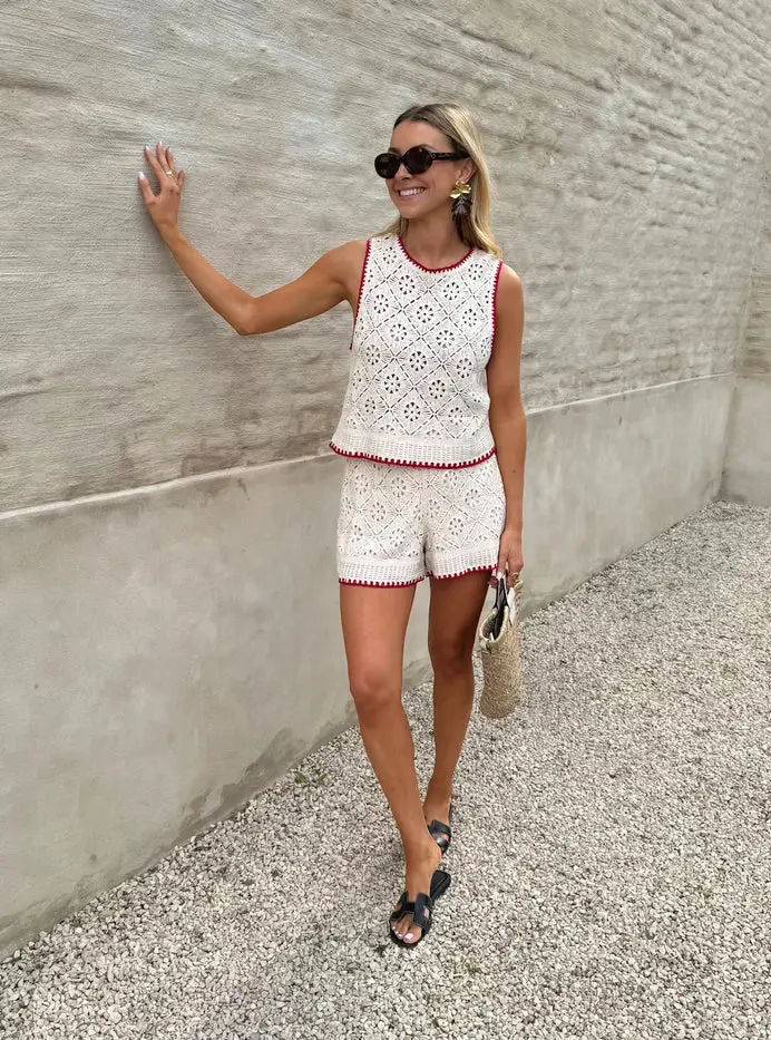 Ecru Louane Crochet Top