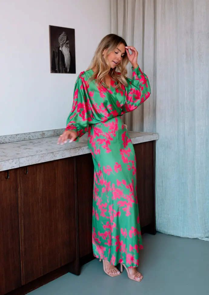 Green And Pink Keeper Dress