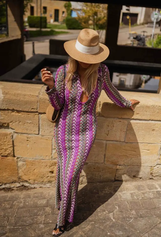 Mauve Patterned Audrey Dress