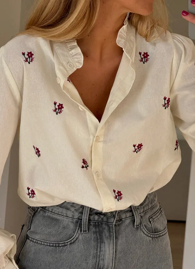 Ecru Floral Solena Shirt