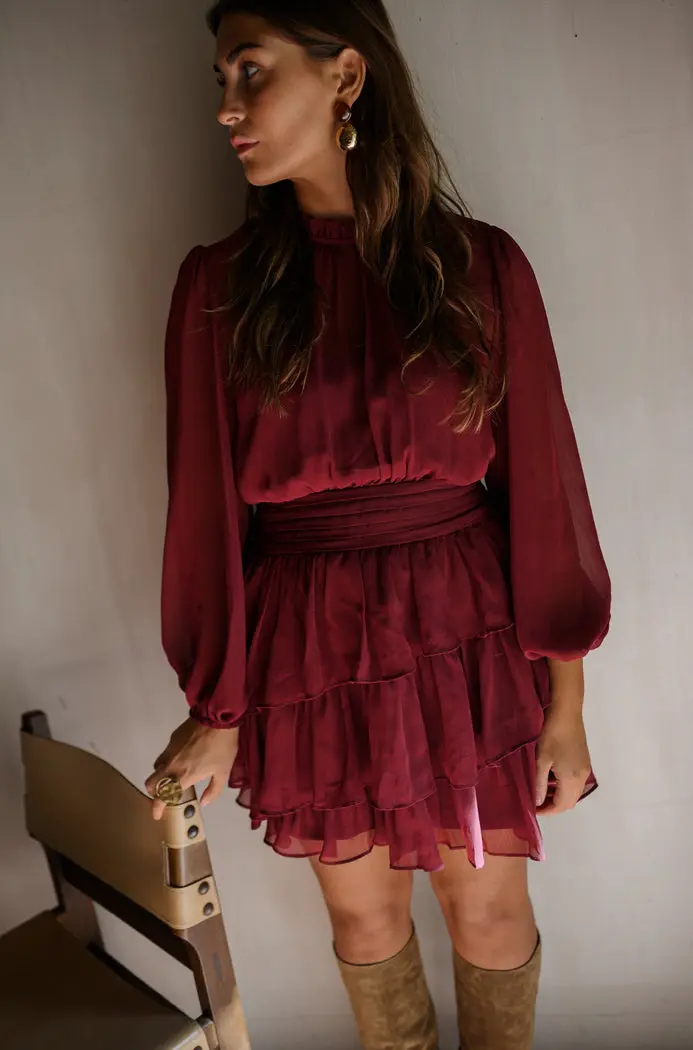 Burgundy Indra Dress