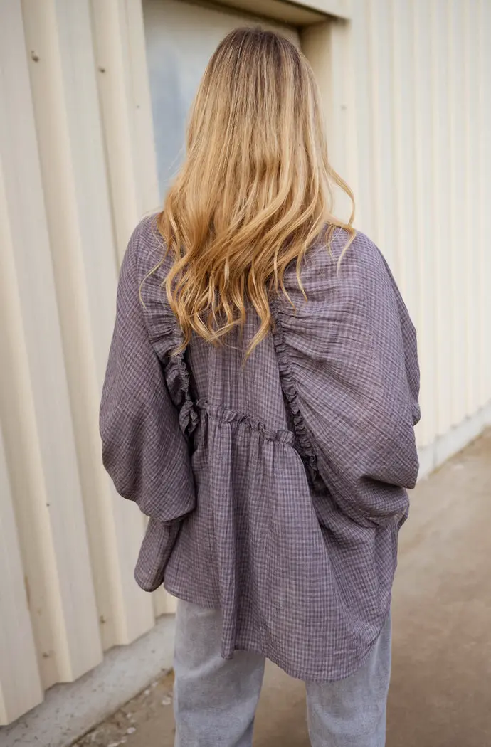 Grey Checkered Sofia Shirt
