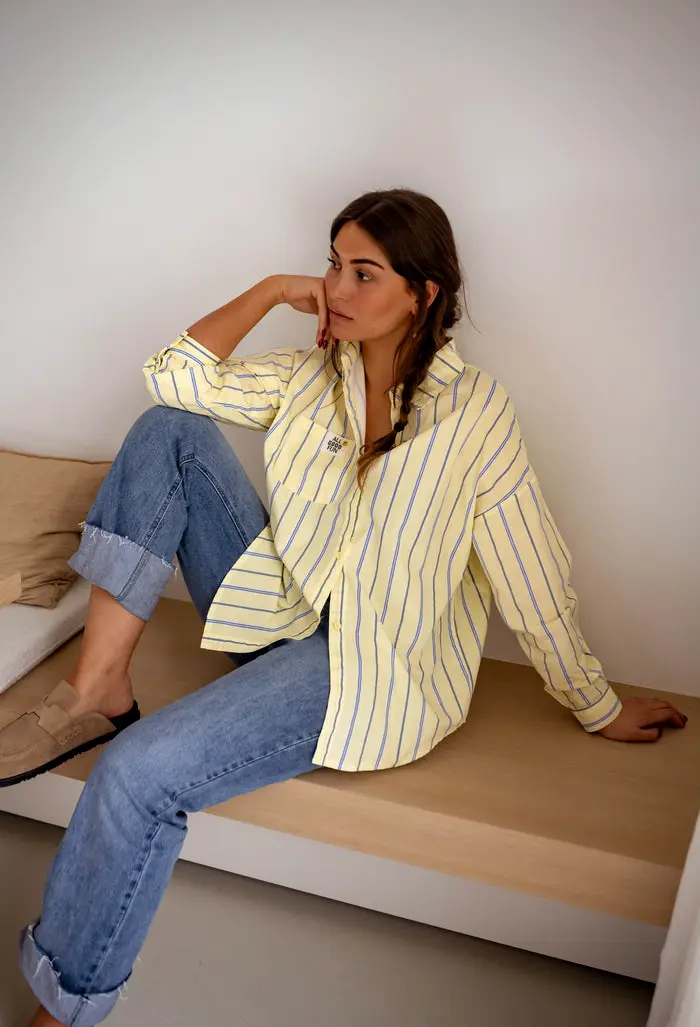 Yellow Striped Happy Shirt
