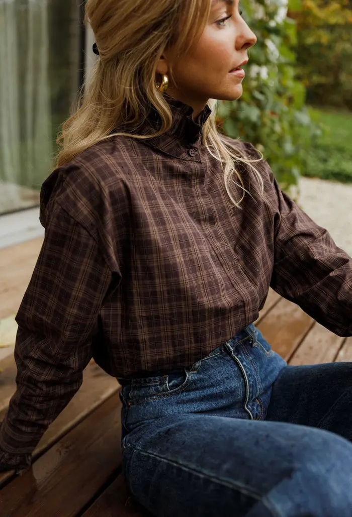 Brown Checkered Therese Shirt