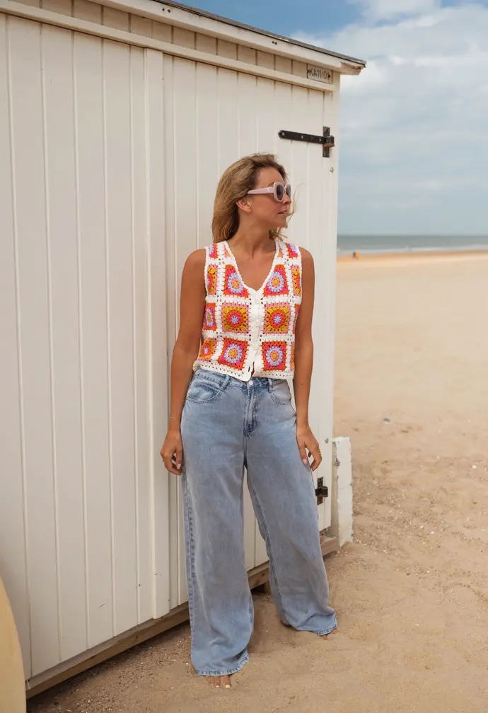 Pink and Orange Sleeveless Aimee Top