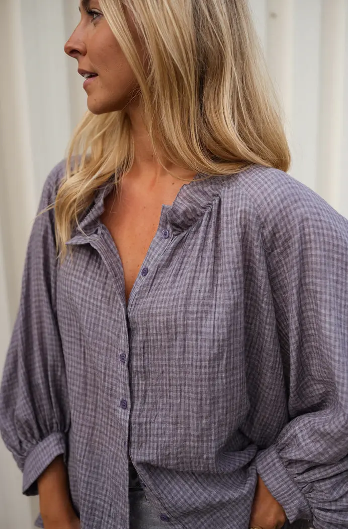 Grey Checkered Sofia Shirt
