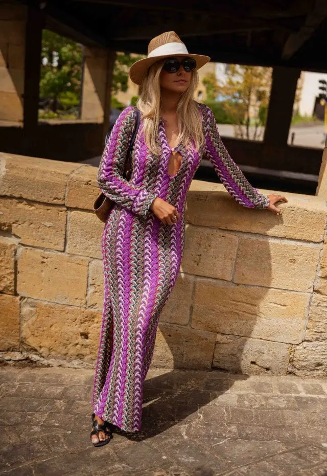 Mauve Patterned Audrey Dress
